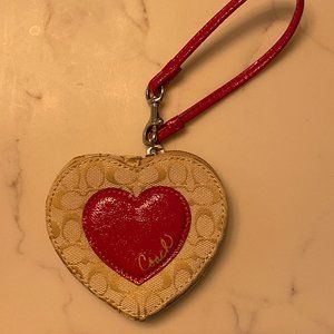 COACH HEART COIN PURSE WITH STRAP